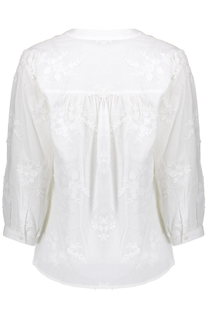 BLOUSE MET GEBORDUURDE BLOEMEN 53408 14 000000 WHITE